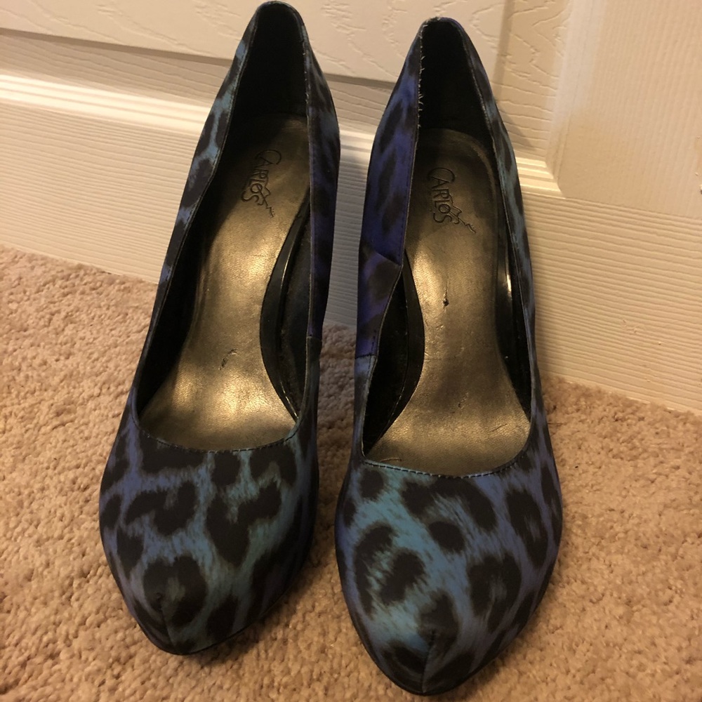 Carlos Santana Blue Cheetah Heels
